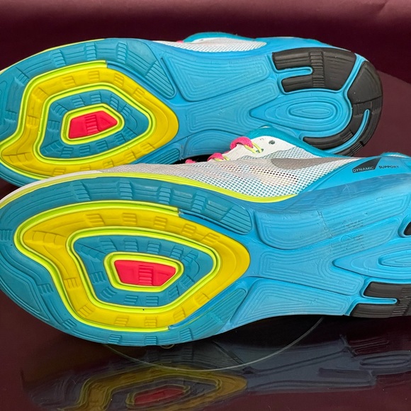 Nike Lunarglide 6 GS SZ 7Y White Pink Blue 654156 100 - Picture 8 of 13